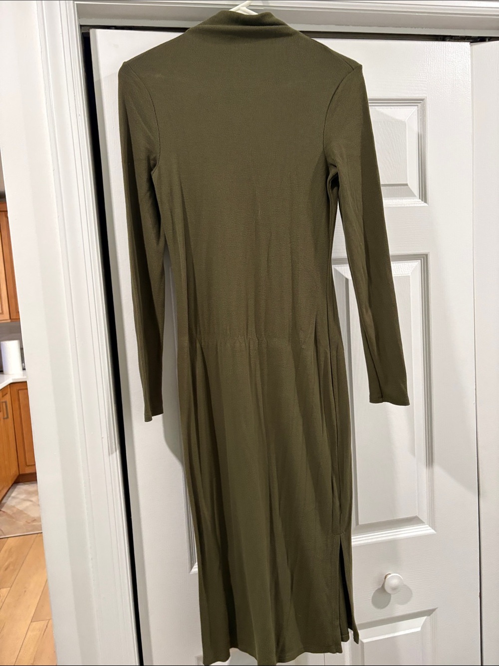 A new day Olive Green Long Sleeve Midi Dress - Women